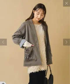 Kastane カスタネ　【裏地あり】フレンチツイル刺繍裏地付きジャケット