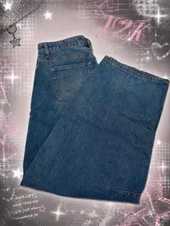y2k ストリートバギーデニムパンツ ブルーのサムネイル