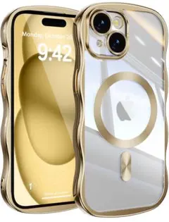 iPhone 13 14 ケース 波型 MagSafe対応 上質 レンズ保護