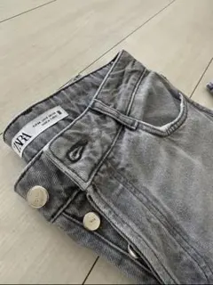 ZARAザラ.ミッドライズ.バギー.ストレートデニム.グレー34