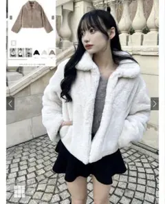 GRL ステンカラーファーコート[fo1769] ホワイト アウター