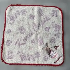 Karel Capek うさぎ刺繍 タオルハンカチ