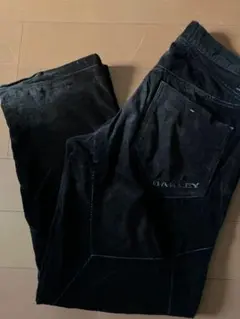 希少　y2k OAKLEY ブラック コーデュロイパンツ　刺繍ロゴ　デニム似