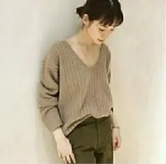 【最終処分セール】plage カシミヤ混スーパーファインウール　リブニット