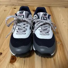 New Balance 574 ネイビー/レッド スニーカー　23.5