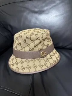 GUCCI GGパターン バケットハット ベージュ・ブラウン 箱・紙袋付き