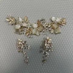 ヘッドドレス 結婚式 ゴールド パール 髪飾り前撮り 成人式 和装