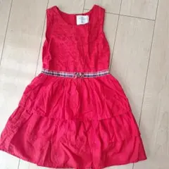 L.O.G.G. 赤 ノースリーブ ワンピース 6-7Y