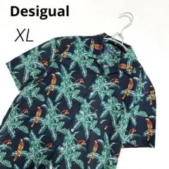 Desigual デシグアル 総柄アロハシャツ XL オウム柄 派手のサムネイル