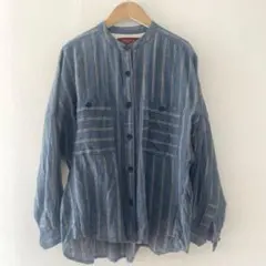 akane リネン100% ストライプシャツ
