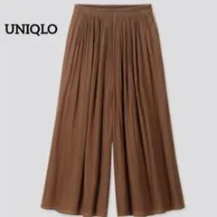 1-7【ユニクロ】ブラウン プリーツパンツ Sサイズ　UNIQLO