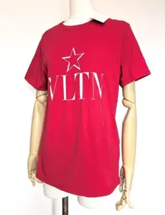 VALENTINO スターロゴ付き レッドTシャツ コットン 美品のサムネイル