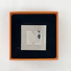 ◎ HERMES エルメス Hロゴ フォトスタンド ペーパーウエイト シルバー