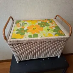 昭和レトロ 花柄 折りたたみミニちゃぶ台 折り畳みテーブル 約60年前