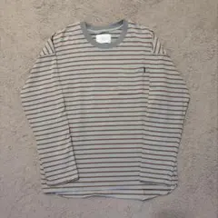 WHIMSY SNAP SLEEVE BORDER TOP ブルーのサムネイル