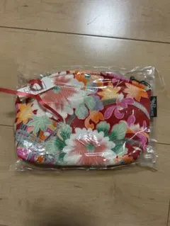 Pagong 花柄ポーチ 赤系