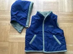 マリクレール　ベビー服 アウター リバーシブル　ベスト　フード　90 フリース