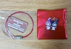 メロクロ展　入場特典　アクリルチャーム　キーホルダー　マイメロ　クロミ　シール