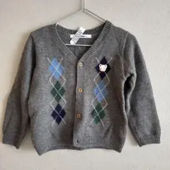 familiar ファミリア　90cm アーガイル柄　雪遊び　グレー　男の子