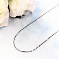 43cm Pt850 ベネチアンチェーンネックレス ホールマーク有 0.1mm