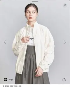 25SS BEAUTY&YOUTHナイロンブレンドタフタ パッカリング ブルゾン