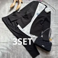 GU ノーカラージャケットパンツスーツセット ブラウス3セット 手洗い可能