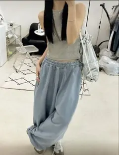 EYARN ウォッシングワイドスウェットパンツ