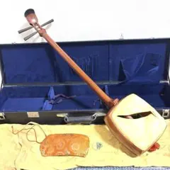 皮破れ 2棹セット】三味線 胴 棹 糸巻き 和楽器 ジャンク 部品取り