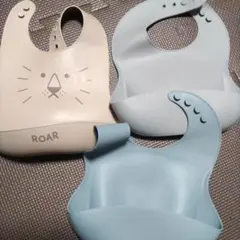 お食事エプロン 3点セット　シリコンビブ