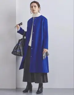 UNITED ARROWS UBCS ノーカラーベルラインコート