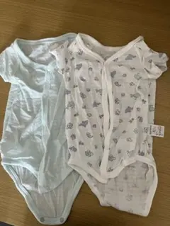 アカチャンホンポ　ベビー肌着半袖ロンパース　80 2枚セット　夏　前開き