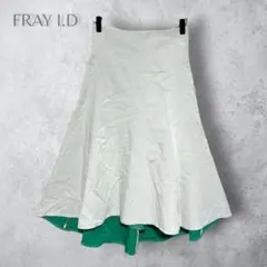 【FRAY I.D フレイアイディー】　バイカラーフレアスカート　ミモレ丈