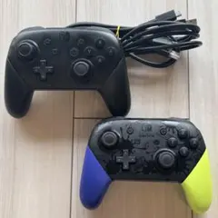 Switch プロコン 純正 2個セット スプラトゥーン3 ＆ ブラック 動作良