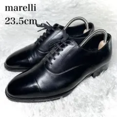 ほぼ新品■marelli【23.5】ストレートチップ ガラスレザー ビジネス 黒のサムネイル