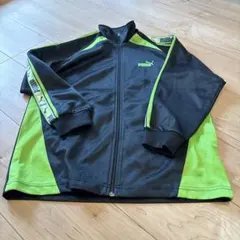 PUMA ジップアップジャケット ブラック/グリーン