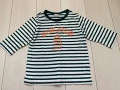 プティマイン　ボンジュールわんちゃんプリントボーダーカットソー　110