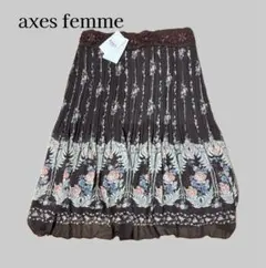 新品　未使用　axesfemme アクシーズファム　花柄　プリーツスカート　M