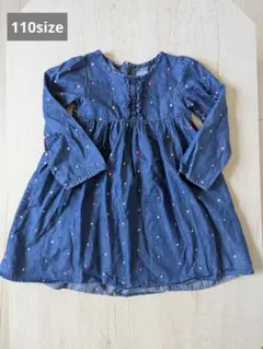 baby GAP　デニムブルー ドット柄 ワンピース 110cm 女の子　春服