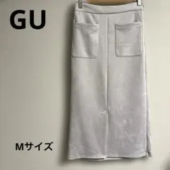 【新品未使用】GU ライトグレー スエード風タイトスカート　Mサイズ