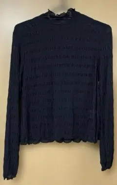 【美品】ブラックレースカットソー長袖 Ｌサイズ