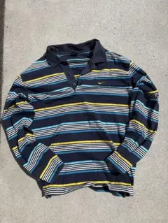 00s Nike マルチボーダー　ポロシャツ　ロングスリーブポロ　y2k