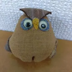 フクロウ 布製 置物 インテリア小物