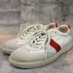 PRADA プラダ レザースニーカー ホワイト×レッド 23.5cm レディース