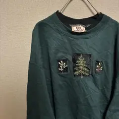 ヴィンテージ　US古着　激カワ　スウェット　トレーナー　刺繍デザイン