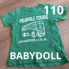 ♩BABYDOLL バス柄 Tシャツ グリーン 110cmのサムネイル