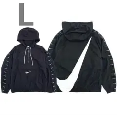 【NIKE】Lスウッシュ ウーブン ナイロンジャケットブラックのサムネイル