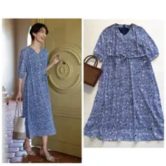 美品 アフタヌーンティーリビング リバティプリント シャツワンピース