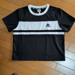 Kappa 半袖Tシャツ ブラック/ホワイト ストライプ