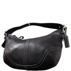 美品✨コーチ　ショルダーバッグ　ハンド　ホーボー　ブラック　レザー　ハーフムーン