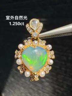 天然水オパール1.499ct 遊色効果抜群ペンダントS935 18KGP - メルカリ